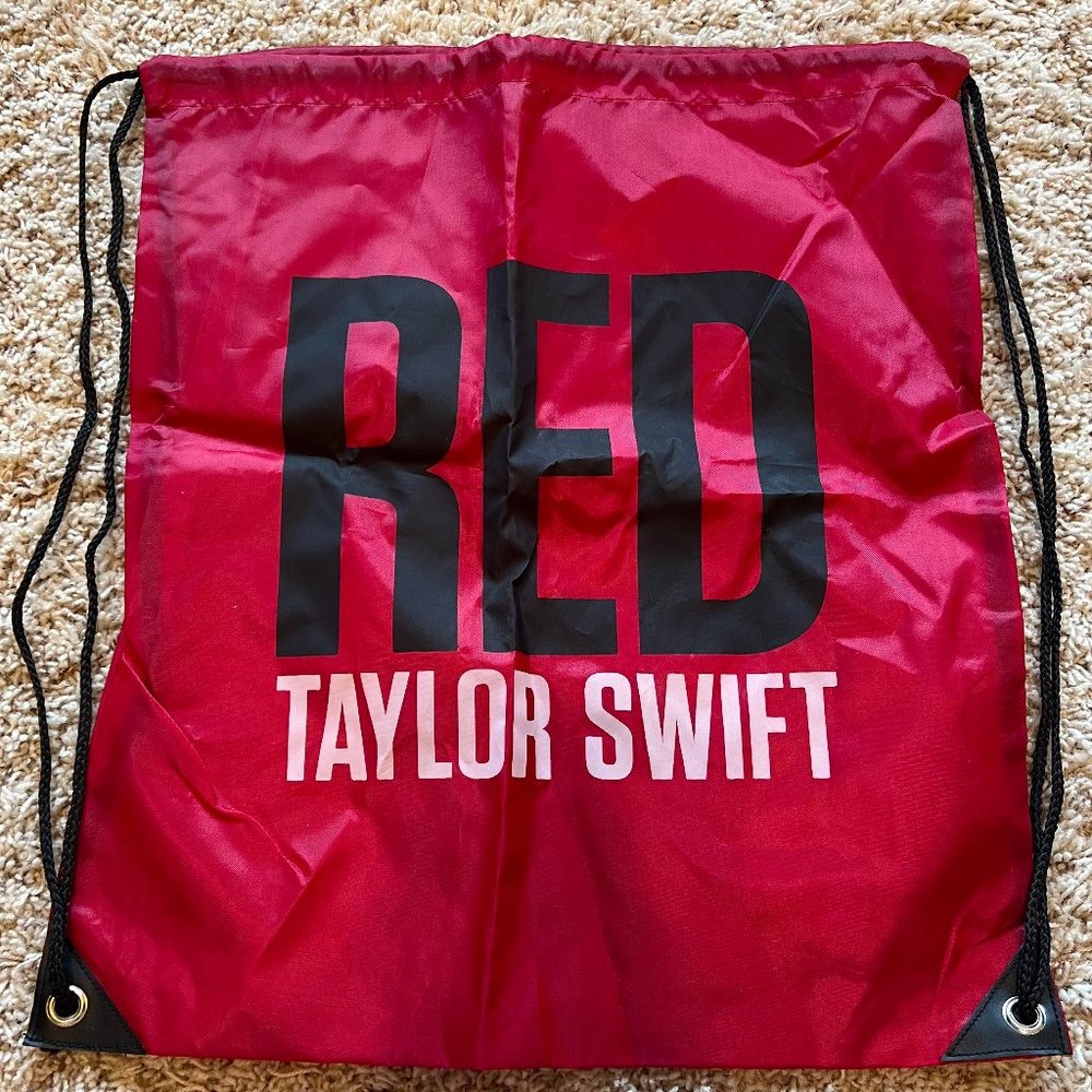 Taylor Swift Red Drawstring Backpack Bag Merch - image 1